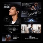 oraimo SpaceBuds 2 Écouteurs True Wireless AI Smart – Gris spatial – Image 2
