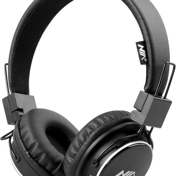 NIA Q1 Casque sans fil multifonction pliable Bluetooth avec pilotes stéréo de 40 mm, microphone, lecteur MP3, radio FM intégrée pour enfants/garçons/filles/tablette Fire/iPad
